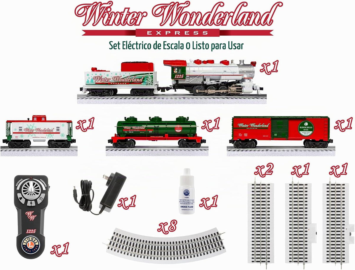 Lionel Winter Wonderland Electric O Gauge Train Set con Remote, Age 14+