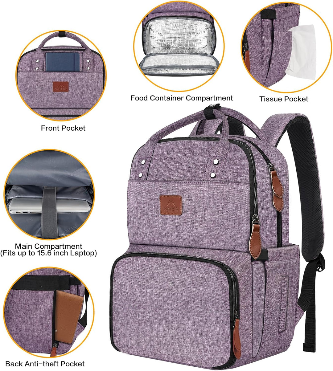 Mochila para niñas con lonchera, mochilas aisladas para mujer con c...