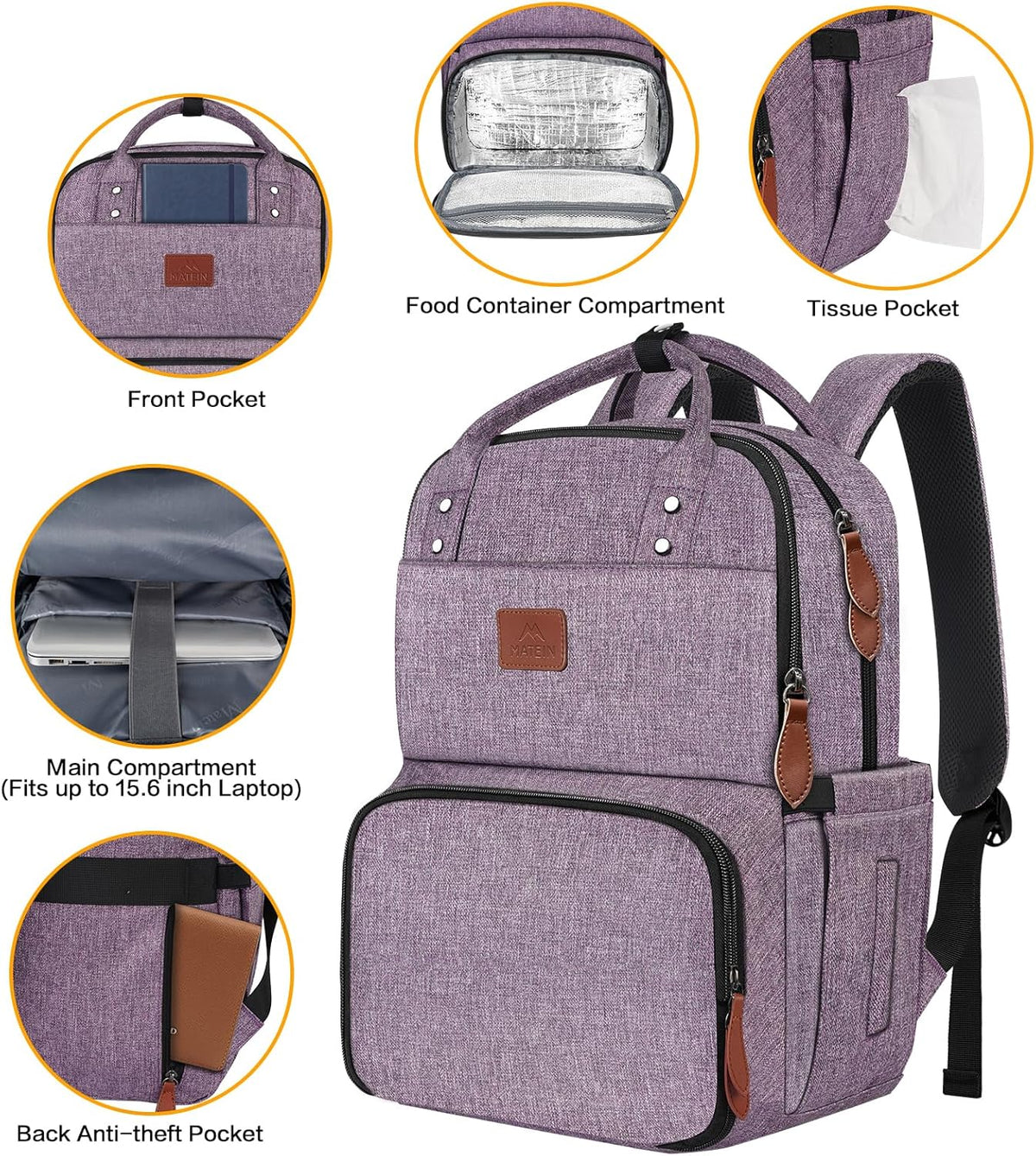 Mochila para niñas con lonchera, mochilas aisladas para mujer con c...