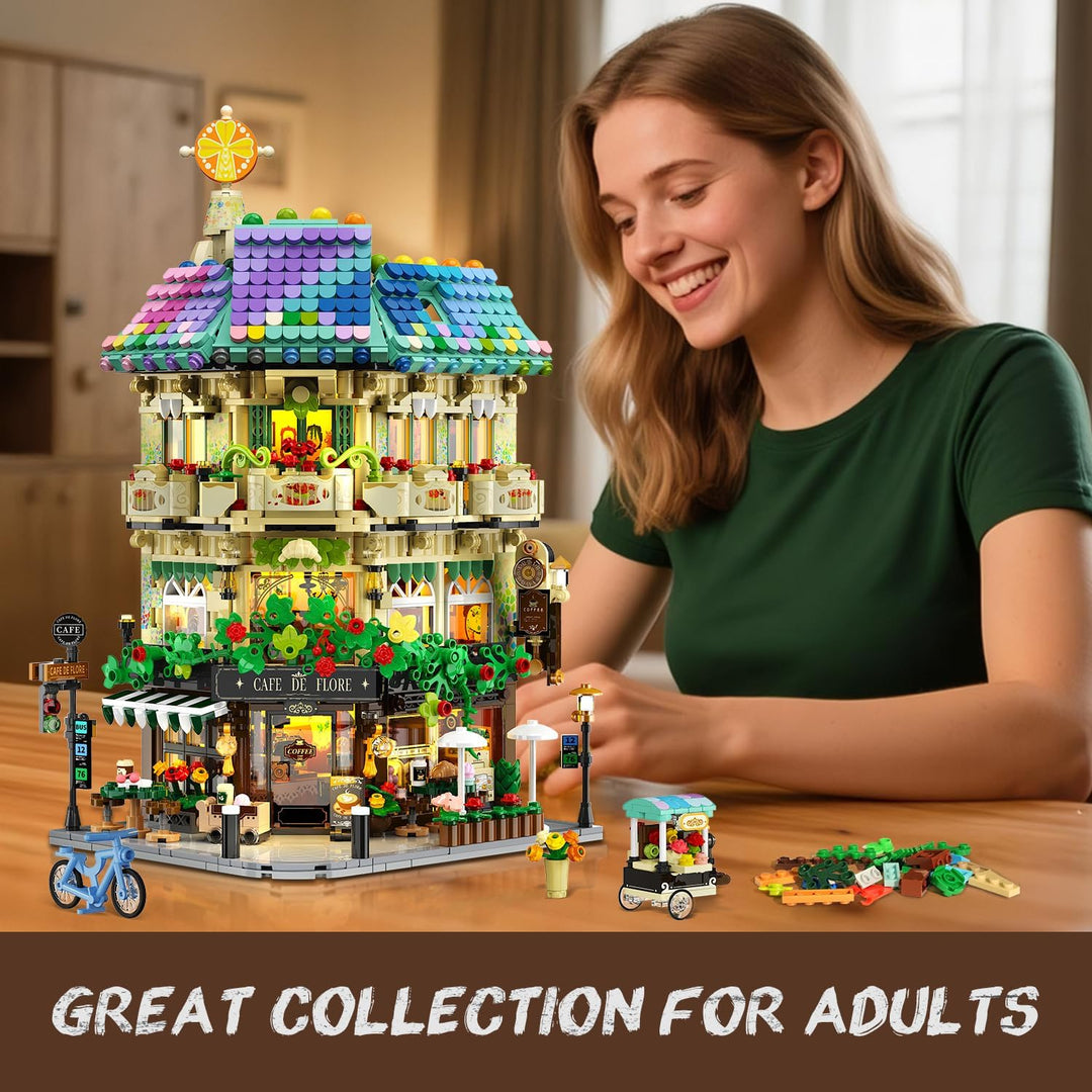 Flower Cafe - Juego de construcción de casa con luces 1876
