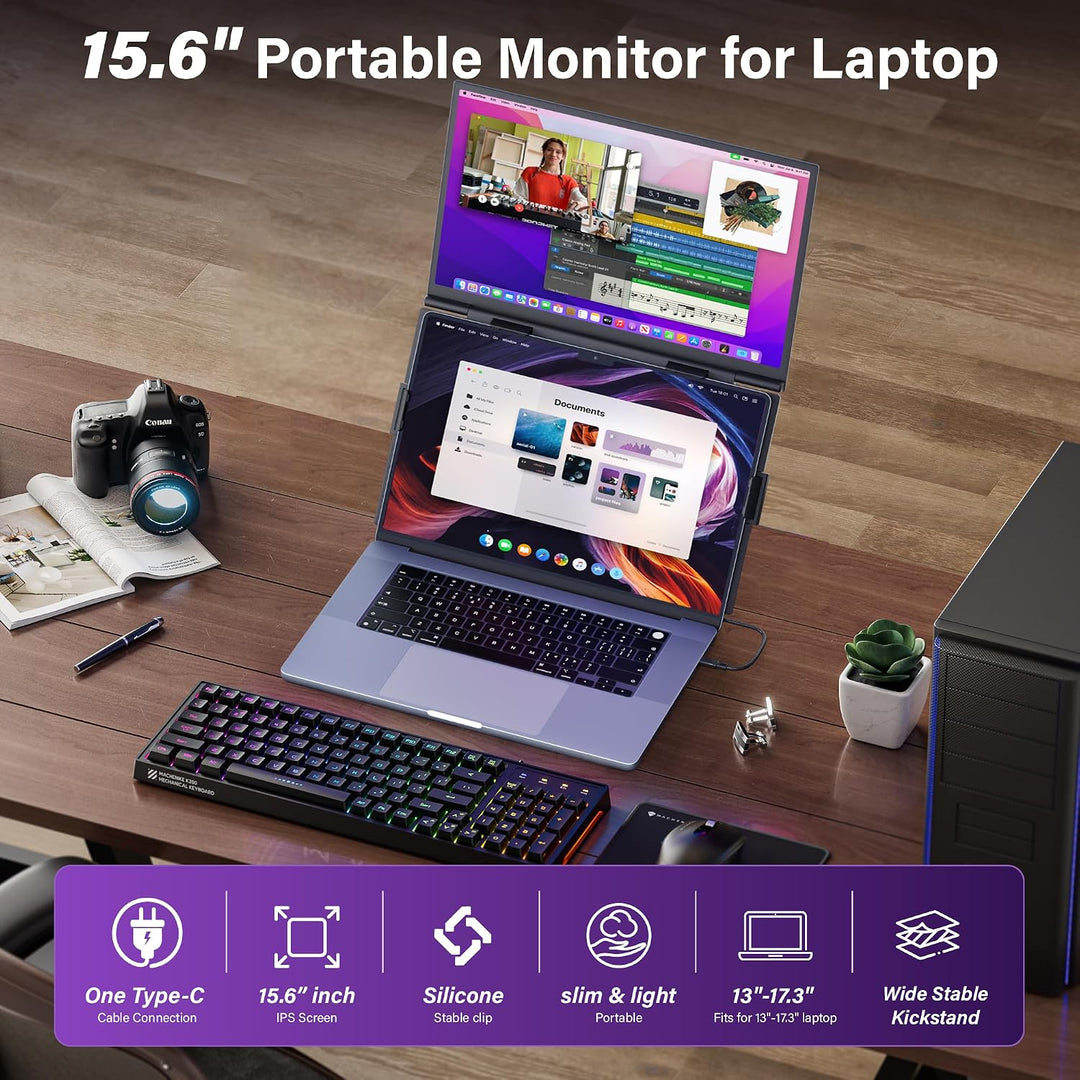Extensor de pantalla para laptop de 15.6 pulgadas, monitor dual por...