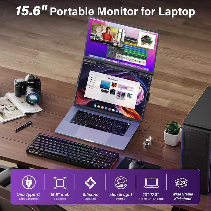 Extensor de pantalla para laptop de 15.6 pulgadas, monitor dual por...