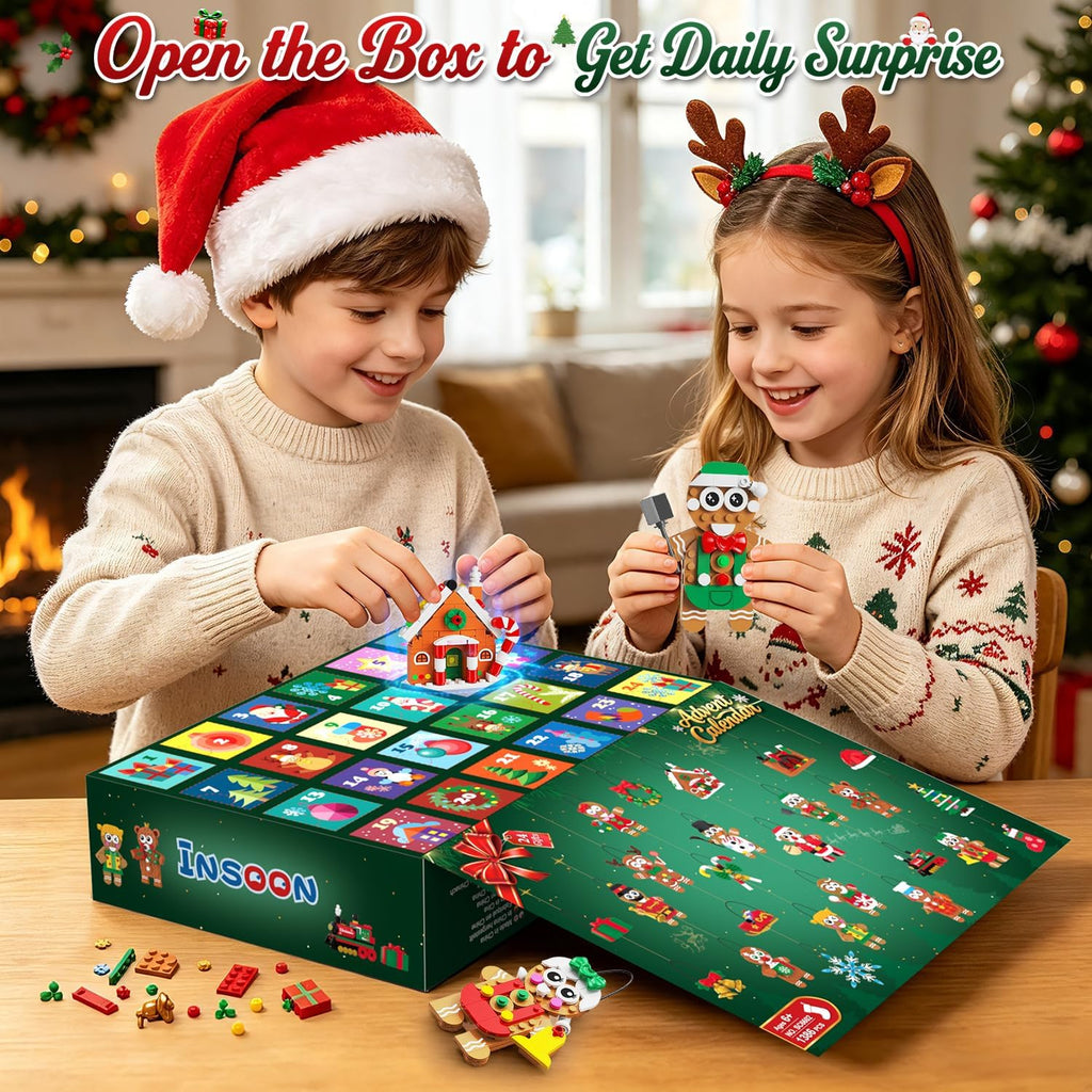 INSOON Calendario de Adviento 2026 Juego de adornos navideños de pan de