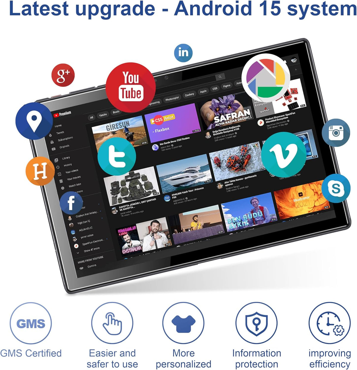 BYYBUO Tablet Android 14, tablet de 10.1 pulgadas con estuche, 6GB...