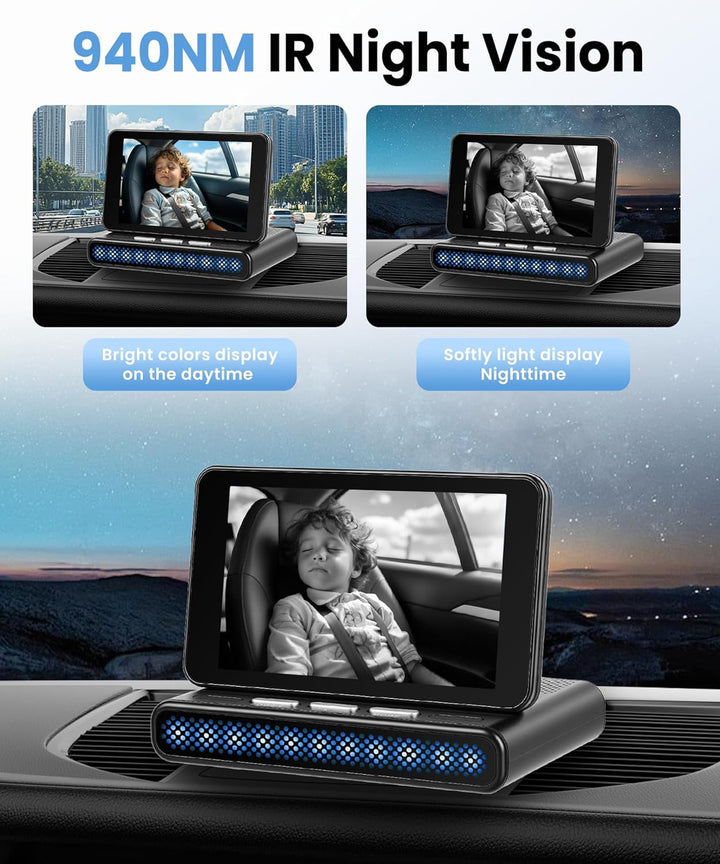 Orderich Cámara de coche para asiento trasero, pantalla IPS de 3.97...