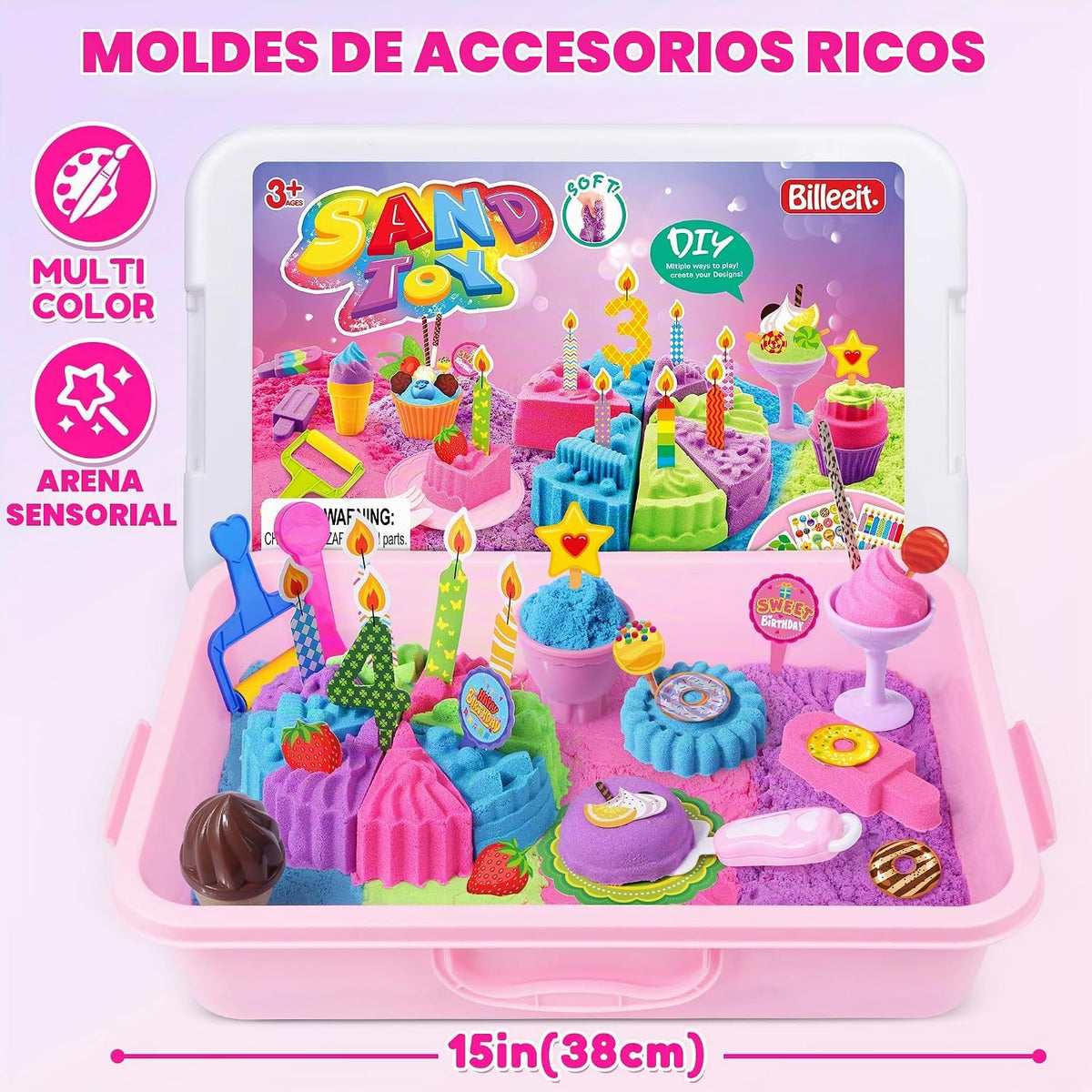 Juguete sensorial de arena para pastel y helado, regalo divertido