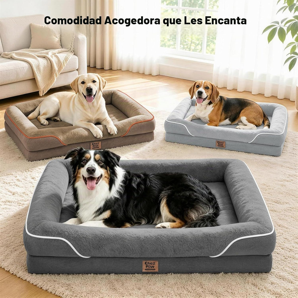Cama ortopédica impermeable para perros grandes y extra grandes