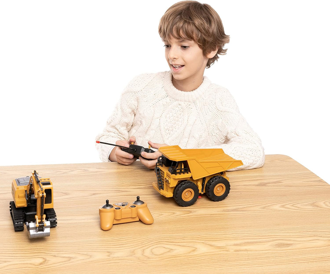 JOYIN Juego de 2 vehículos de construcción a control