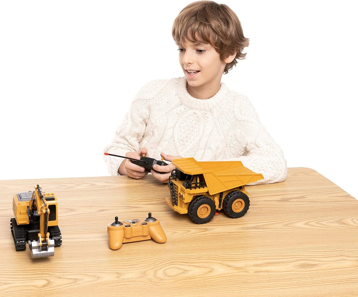 JOYIN Juego de 2 vehículos de construcción a control