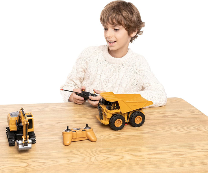JOYIN Juego de 2 vehículos de construcción a control