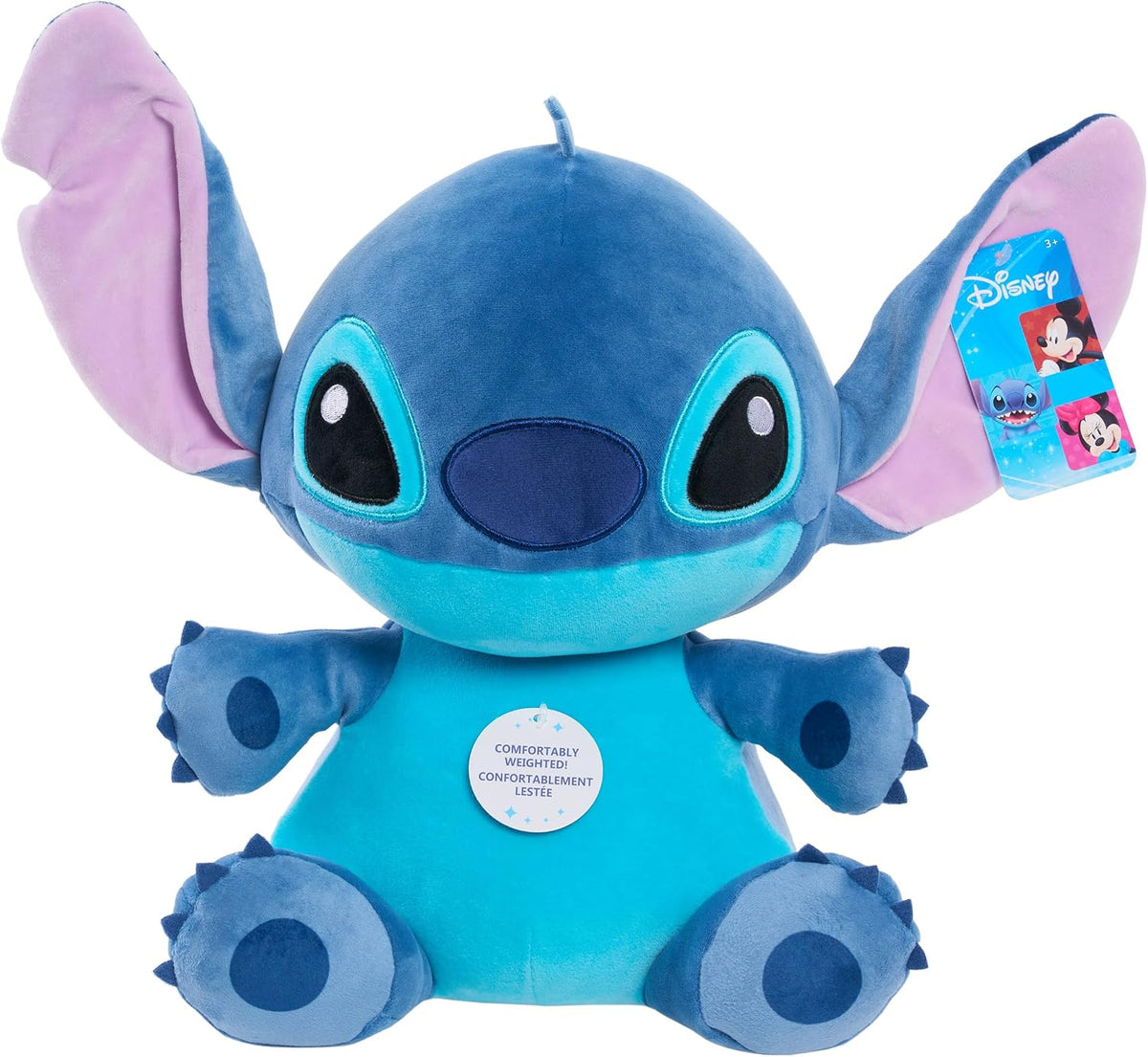 Disney Classics - Anima de peluche de felpa grande de Stitch de 14 pulgadas, con peso cómodo, color azul, alienígena