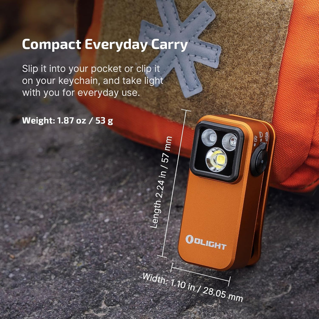 OLIGHT Oclip Pro S - Linterna recargable EDC con clip, color naranja