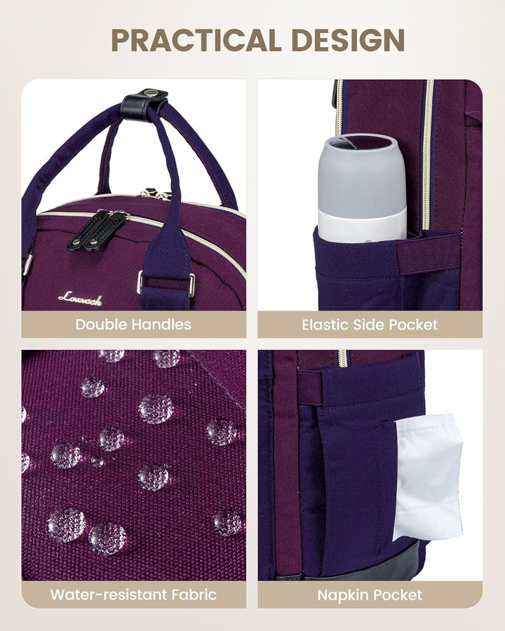 LOVEVOOK - Mochila para laptop de viaje para mujer, bolsa antirrobo...