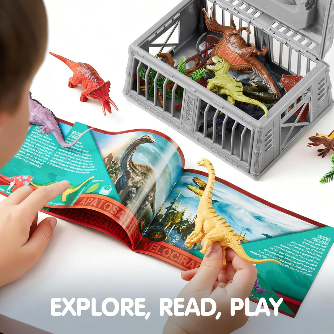 JOYIN Juguetes de dinosaurio con tapete de juego de actividades y j...
