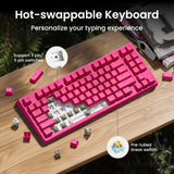 Kisnt KN85 Teclado mecánico silencioso inalámbrico, diseño del 75%,...