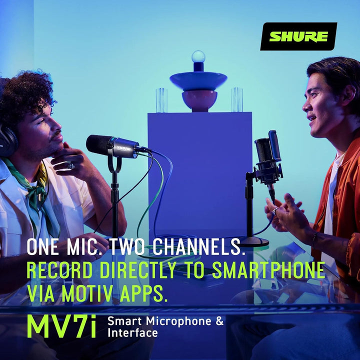 Shure MV7i - Micrófono inteligente - Micrófono USB-C y XLR para pod...