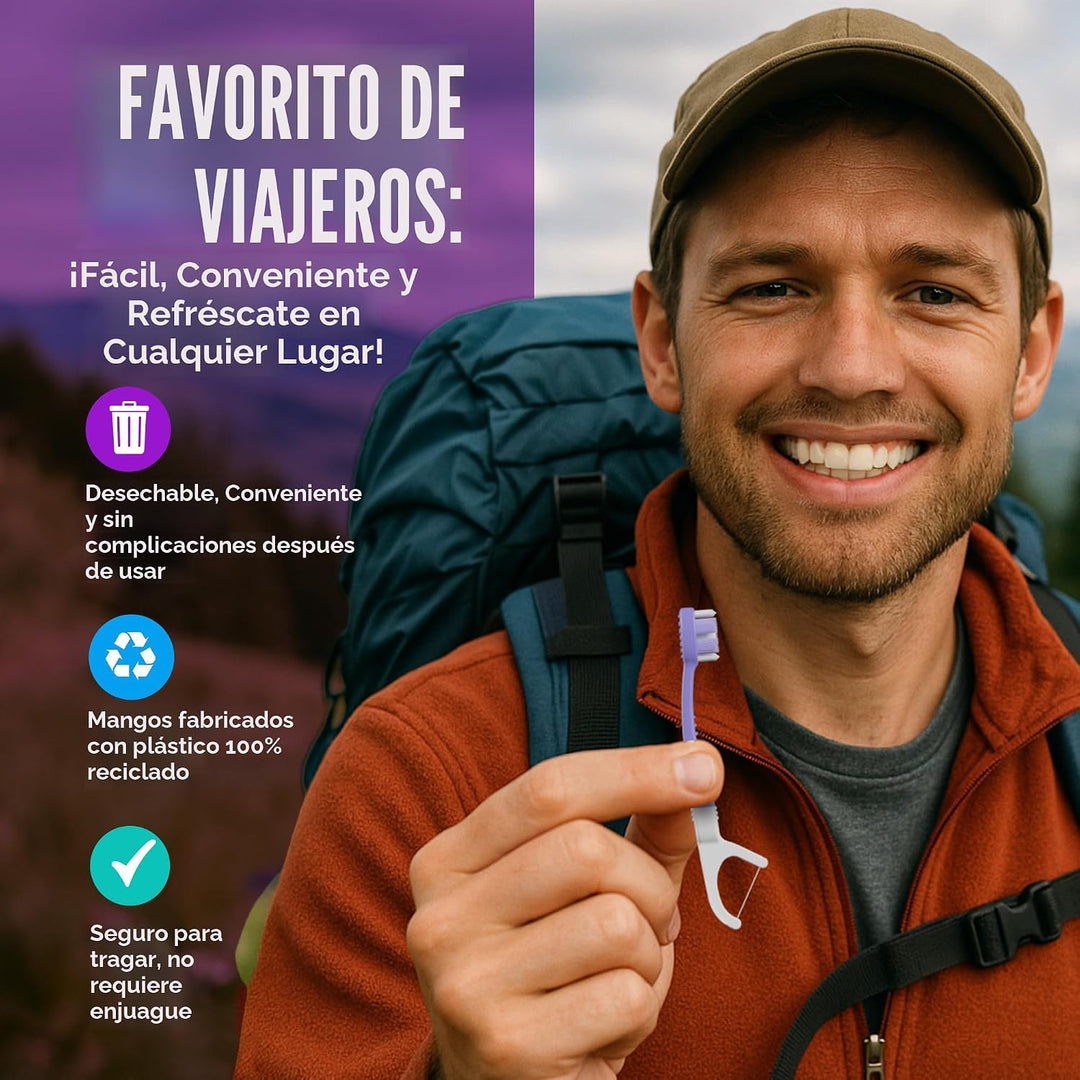 GuruNanda Cepillo de dientes desechable listo para usar de 6 en 1,...