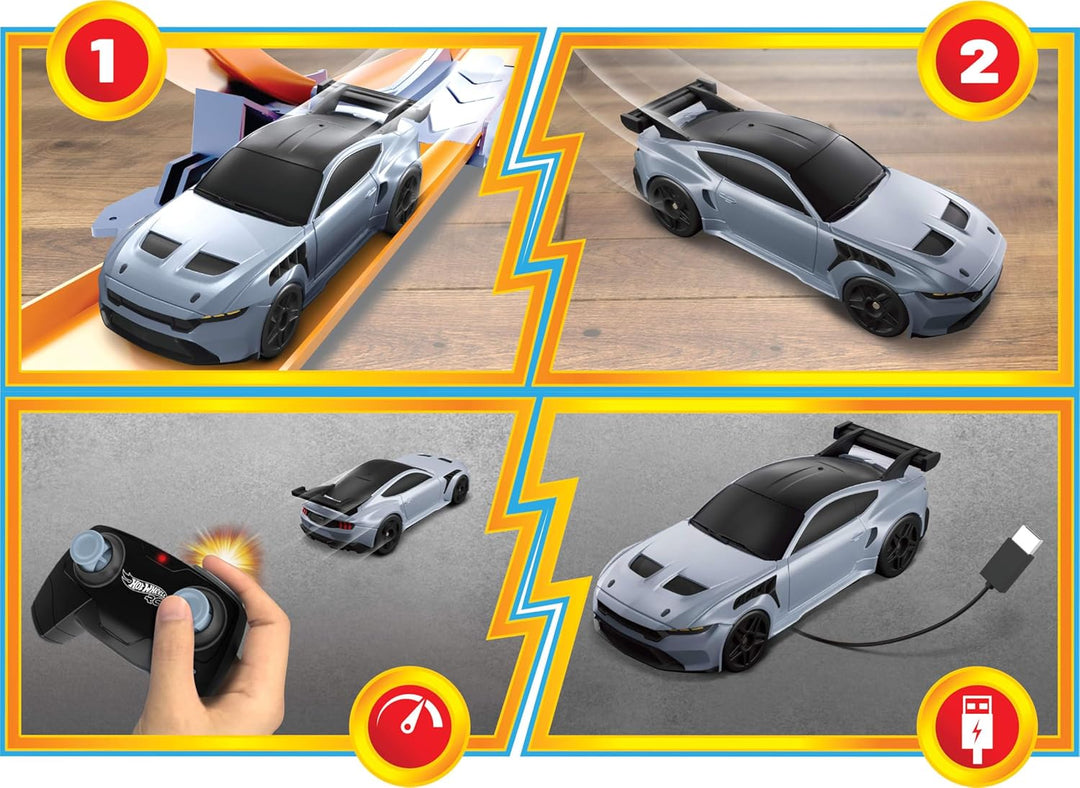 Hot Wheels Auto de juguete a control remoto, función completa, esca...
