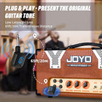 JOYO Receptor transmisor de guitarra inalámbrico de 5.8 GHz con caja de carga (JW-06) paquetes con sistema de guitarra inalámbrico JOYO de 5.8 GHz (JW-02S)
