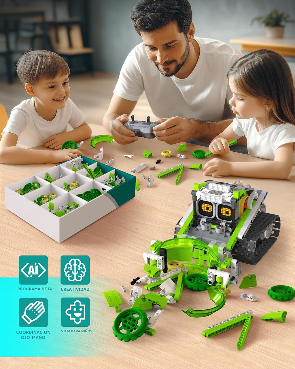 Opmind Kit de construcción de robot STEM RC 5 en 1, codificación de aplicaciones 478pcs, niños de 6 a 12 años