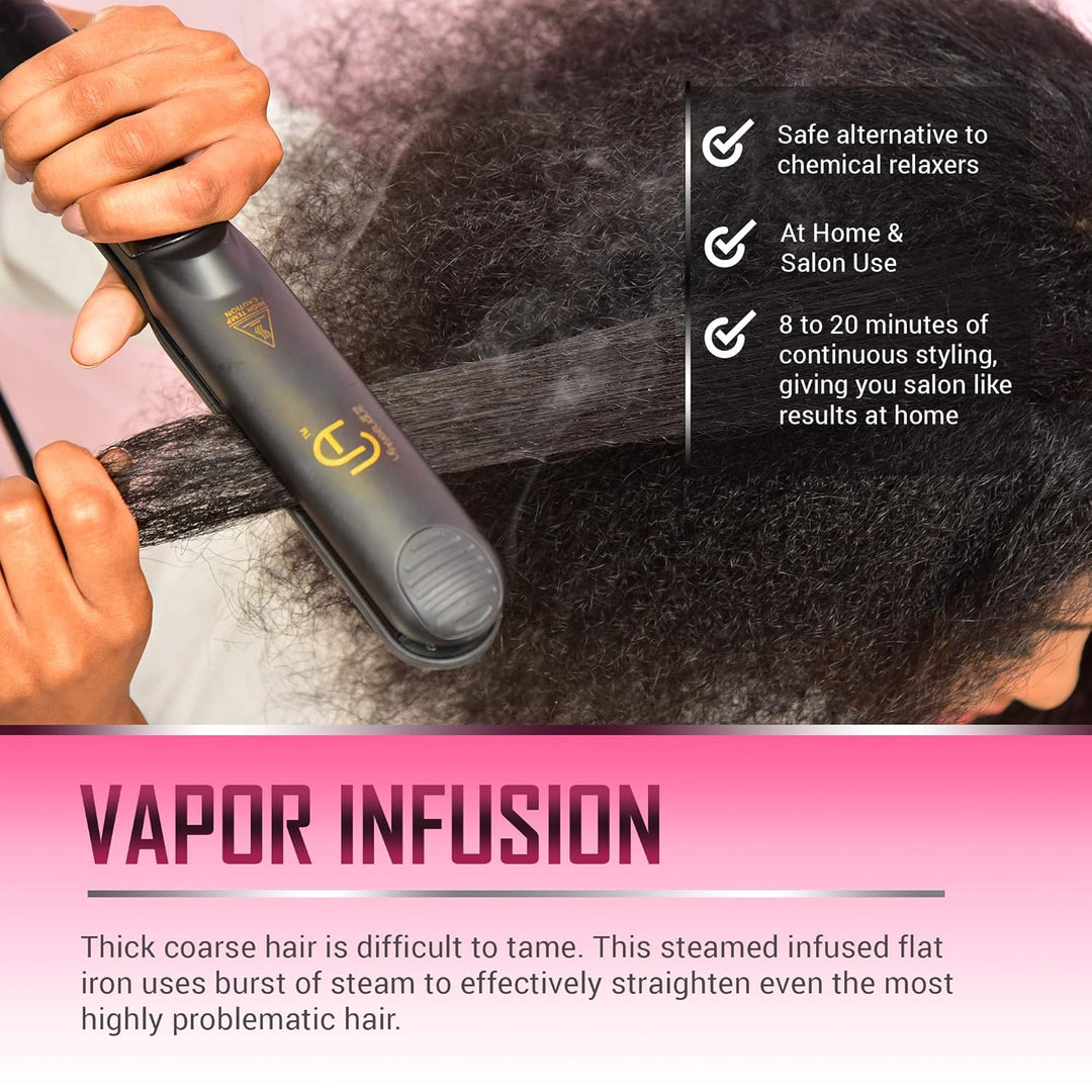 Le Angelique Plancha de pelo profesional a vapor, vaporizador 2 en...