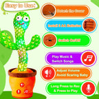 Juguete de cactus que habla bailando y bailando con