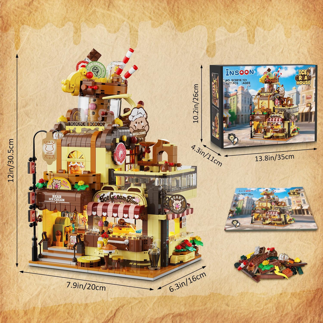 City Ice Cream House - Juego de construcción con luces