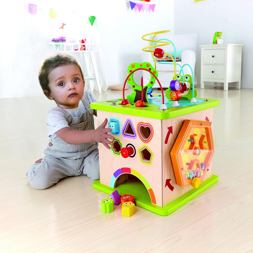 Cubo de actividades para niños Hape bichos de ciudad, madera