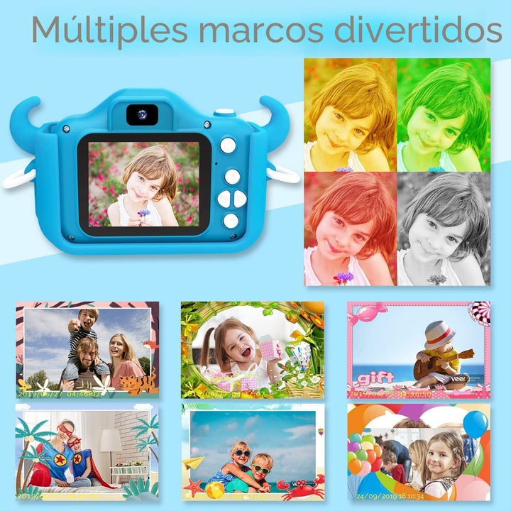 Goopow - Cámara digital para niños de 3 a 8 años, cámara de video c...