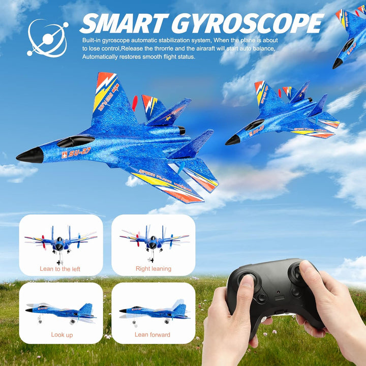 RoofWorld Planeadores de gravedad SU27 RC Avión de control remoto A...