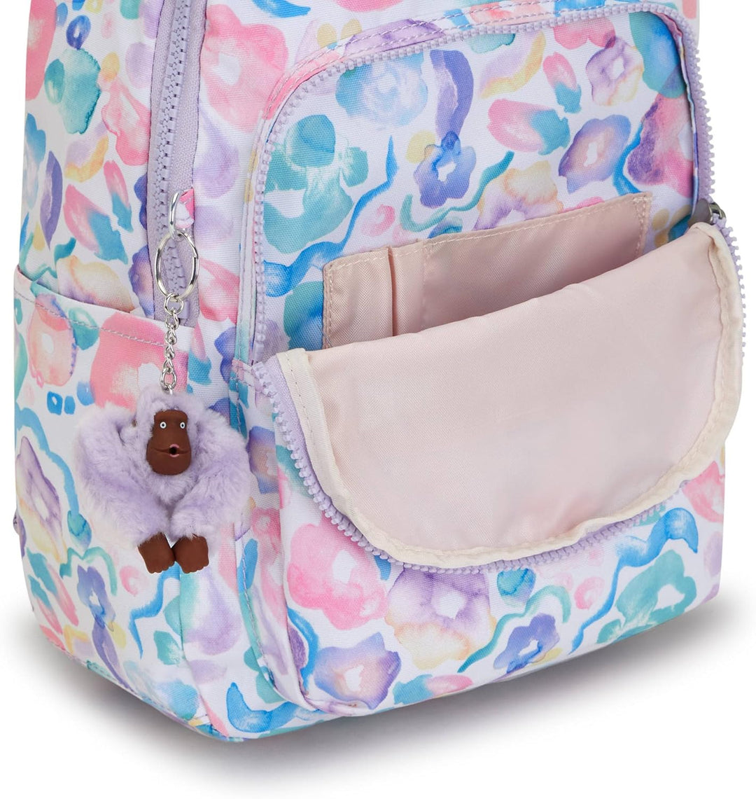 Kipling Seúl - Mochila pequeña para tableta, diseño de flores acuát...