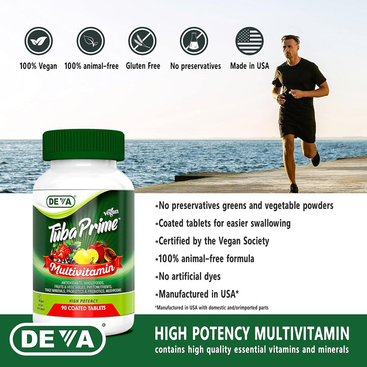 DEVA Tuba Prime Multivitamínico vegano sin hierro \u2013 Suplemento...
