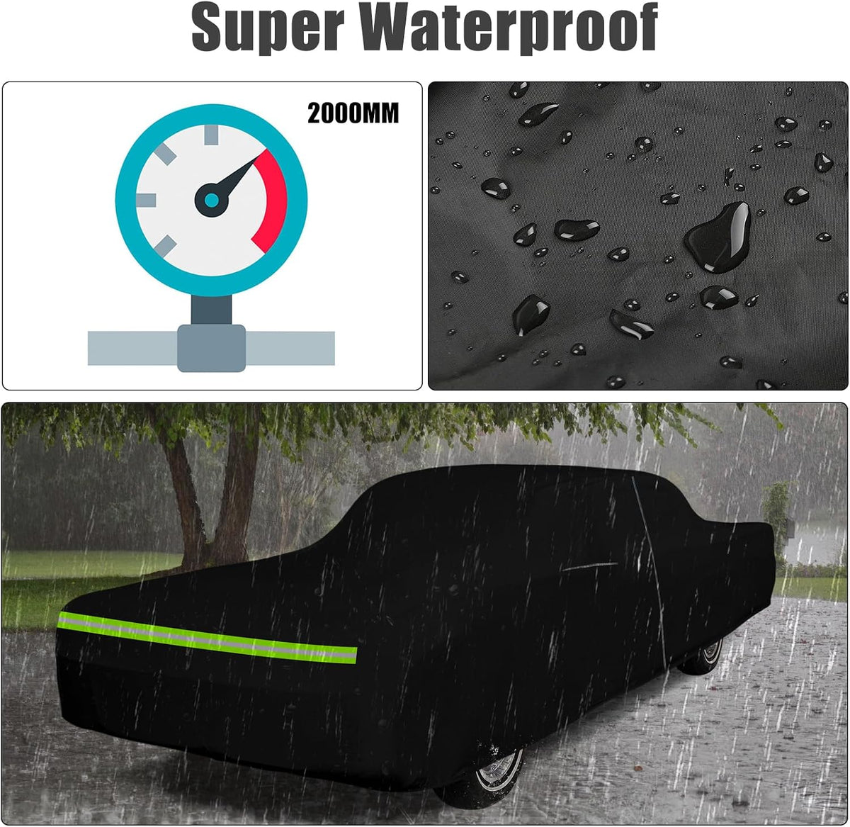 Cubierta impermeable para automóvil de reemplazo para Lincoln Continental Sedán/Coupé/Convertible/Hardtop de 1961-1968 y 1980, cubiertas clásicas para todo clima de 210T con interior de algodón y