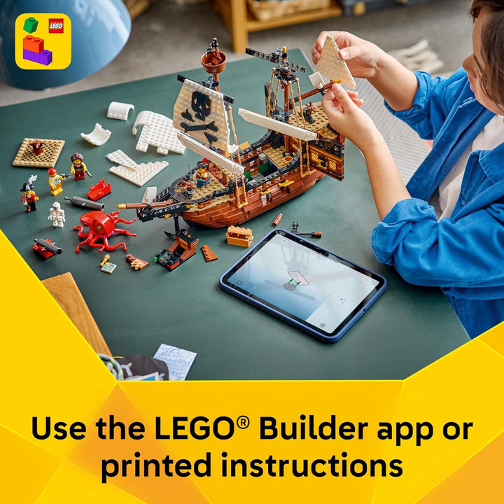 LEGO Creator 3 in 1 Iconic Pirate Ship Toy - Building Set for Boys...