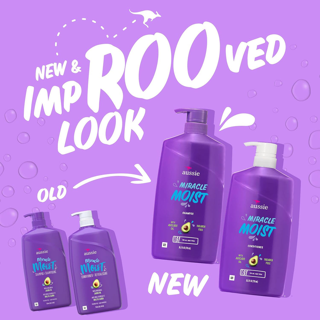 Aussie Miracle Moist Shampoo y acondicionador con acondicionador pr...