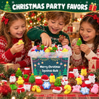 Recuerdos de fiesta de Navidad, 120 piezas de juguetes Squishies para niños, Mochi Squishy al por mayor, juguetes Kawaii mini para apretar, rellenos para bolsas de regalo, premios de aula para niños y
