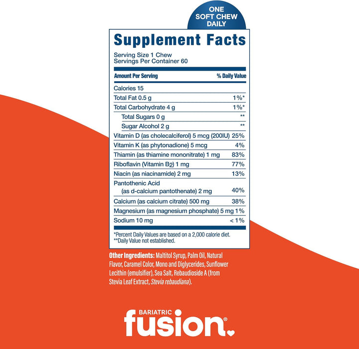 Bariatric Fusion Citrato de calcio con sabor a caramelo, 500 mg y v...