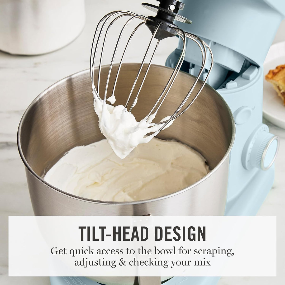 Martha Stewart Batidora de pie con cabezal inclinable de 5.3 cuartos, 12