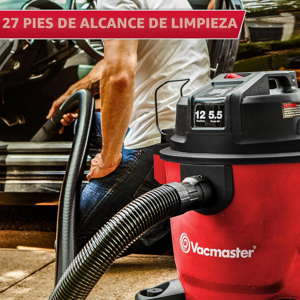 Vacmaster Aspiradora de 12 galones, 5.5 HP Pico de alta capacidad, húmeda/seca - VJH1211PF 1101