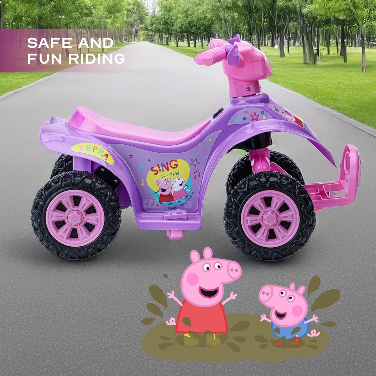 Peppa Pig - ATV de 6 V para niños con batería recargable