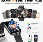 Reloj inteligente para mujer (3 bandas), rastreador de actividad física HD de 1.85 pulgadas con llamadas Bluetooth, reloj inteligente impermeable IPX8 para iPhone Android, más de 112 modos deportivos