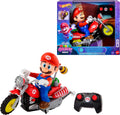 Hot Wheels Mario Wheelie Motocross RC, vehículo a batería con control remoto