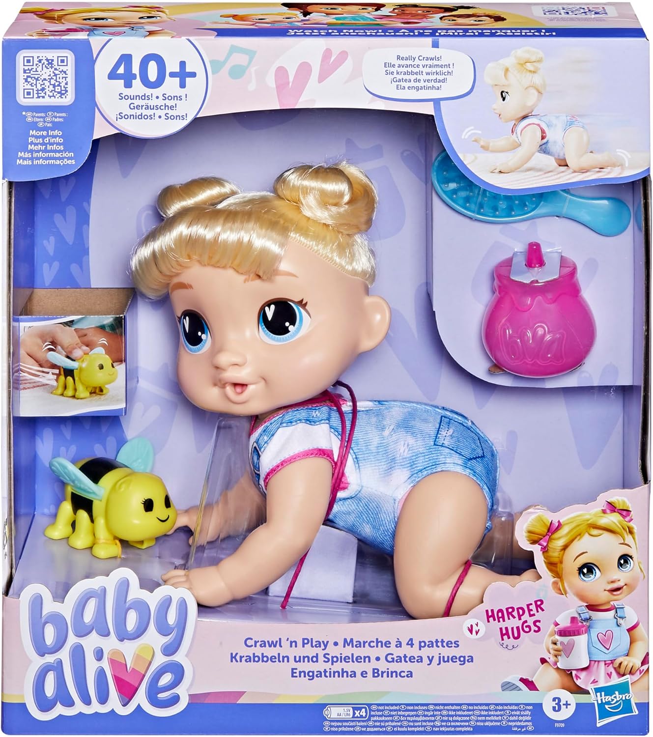 Baby Alive Crawl n Play Harper Hugs - Juego de muñecas