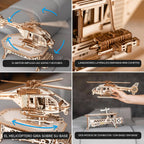 Wood Trick Rompecabezas de madera 3D Thunder Chopper eléctrico para