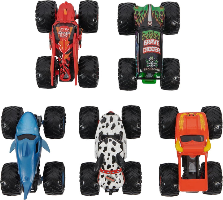 Monster Jam Paquete de 5 camiones monstruo a escala 164