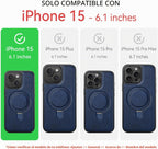 Funda para iPhone 15 con soporte compatible con Magsafe, color azul