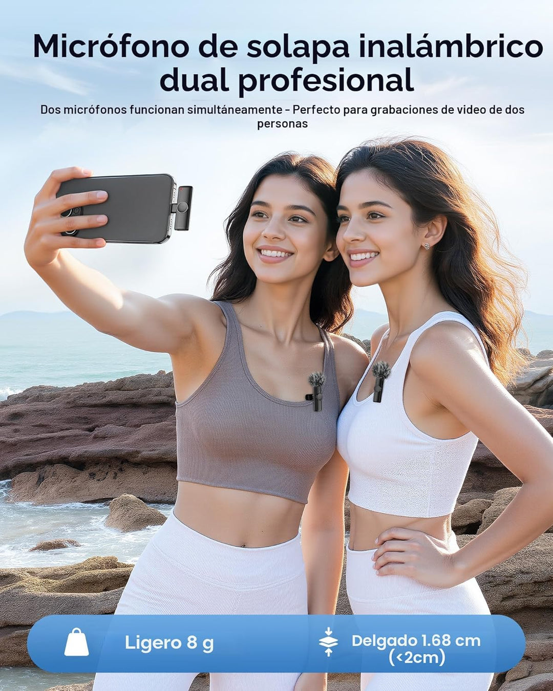 Micrófono inalámbrico para iPhone, iPad y teléfono Android, paquete...