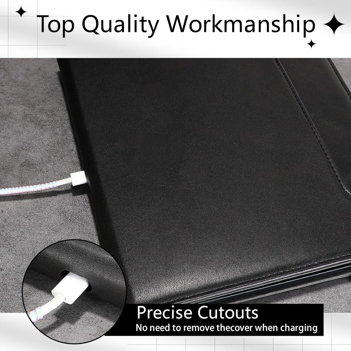 Funda para Kindle Scribe de 10,2" (2024/2022) de piel sintética con soporte para bolígrafo