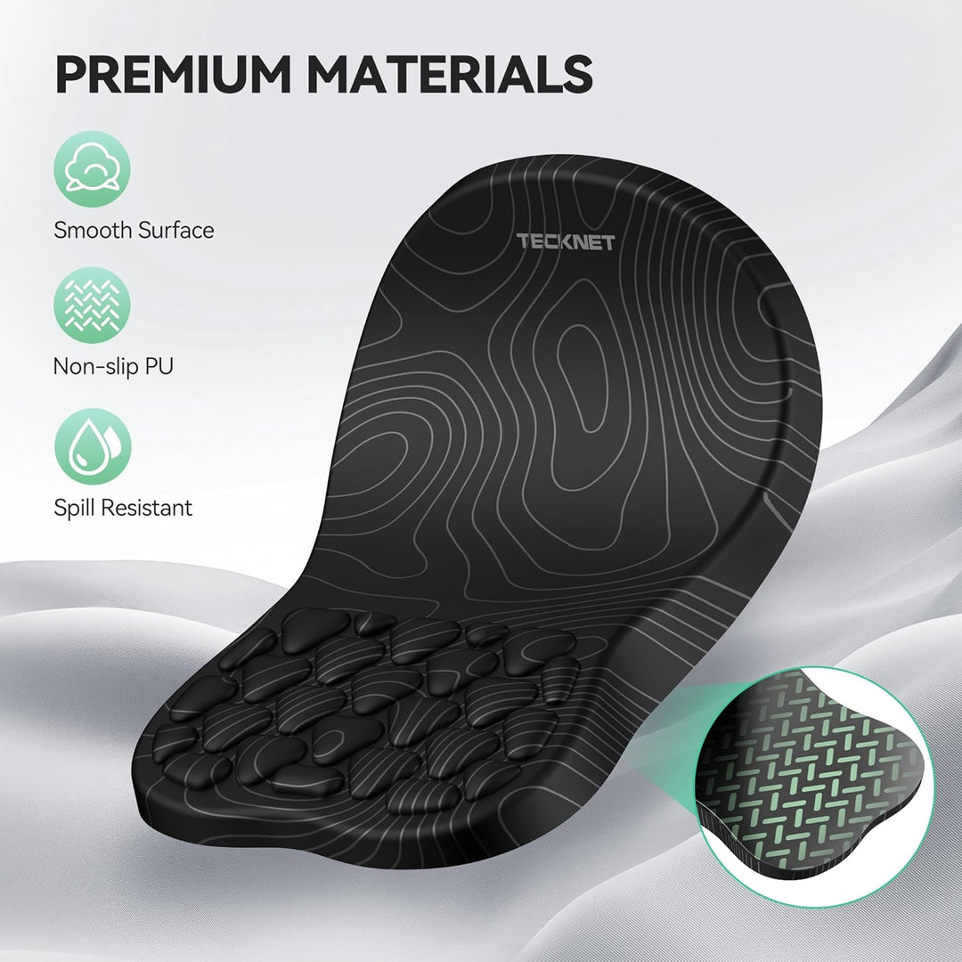 TECKNET Alfombrilla de mouse ergonómica con reposamuñecas, alfombri...