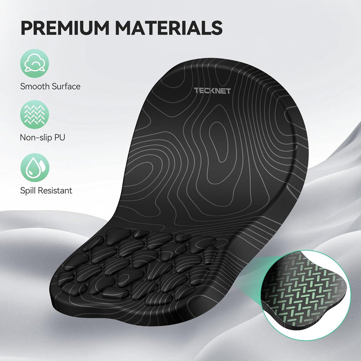 TECKNET Alfombrilla de mouse ergonómica con reposamuñecas, alfombri...